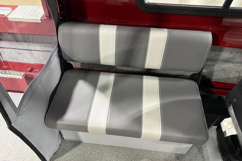 Slide: The Image of Gray and white seat inside 2026 Hewescraft 200 ProV ET Hardtop boat. - 7