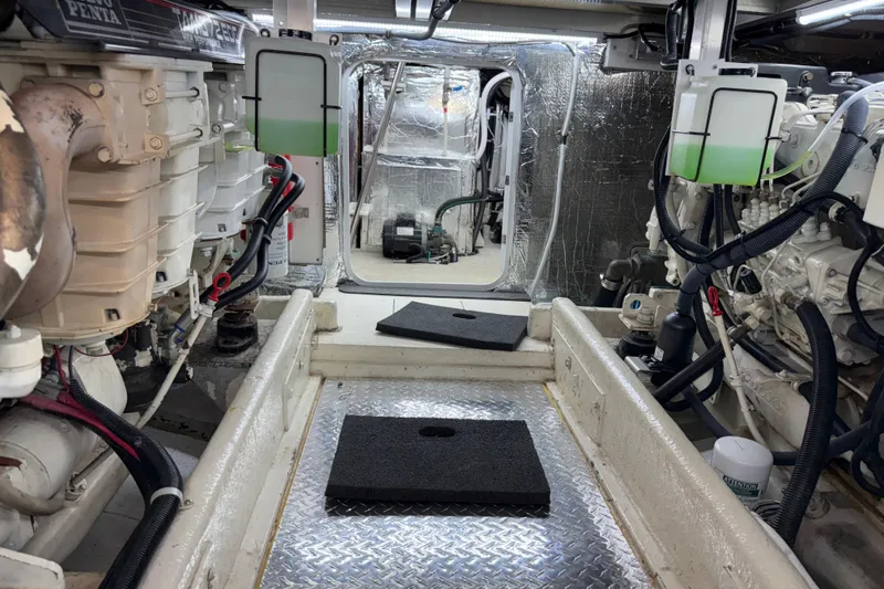 Slide: The Image of Engine room of a 1999 Navigator 5300 yacht with Volvo Penta engines. - 73