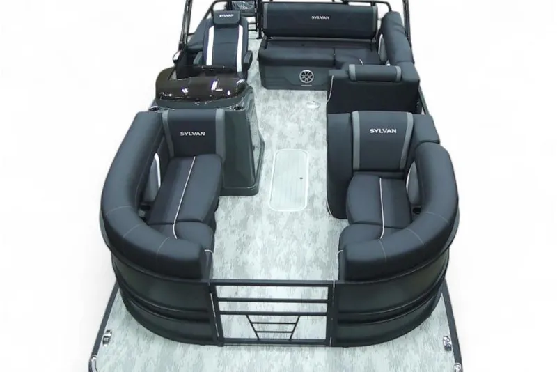 Slide: The Image of 2026 Sylvan Mirage X X3 CLZ pontoon boat with luxurious seating and modern design. - 3