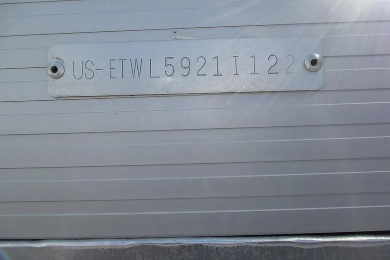 Slide: The Image of Hull identification number on a 2022 Bennington 20 SSR boat. - 25