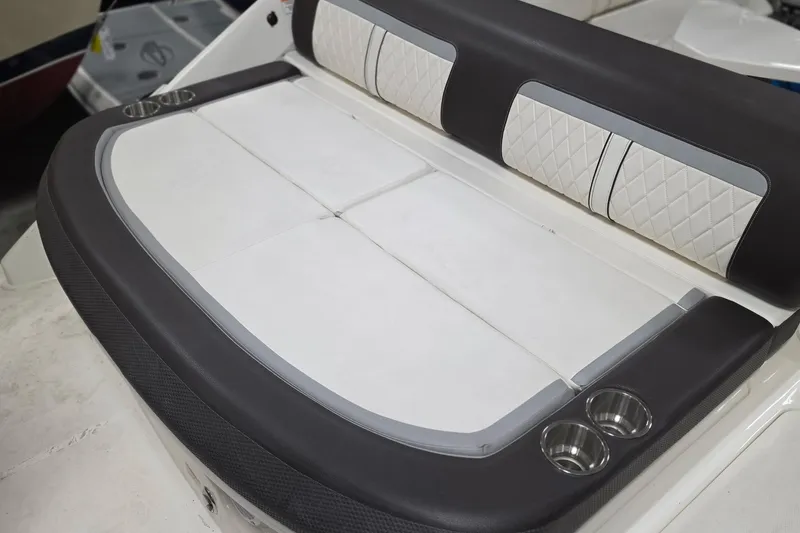 Slide: The Image of Luxury seating on 2017 Sea Ray SLX 280 boat with cup holders. - 3
