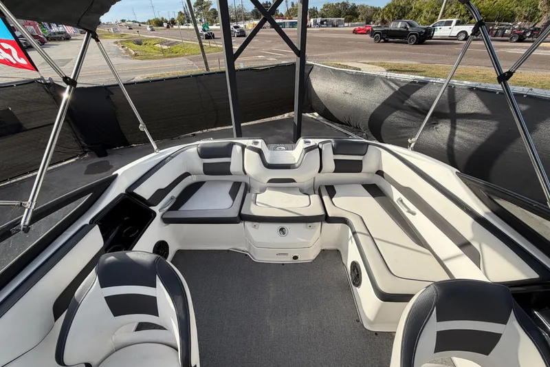 Slide: The Image of 2019 Yamaha Boats SX195 interior with spacious seating and modern design. - 63