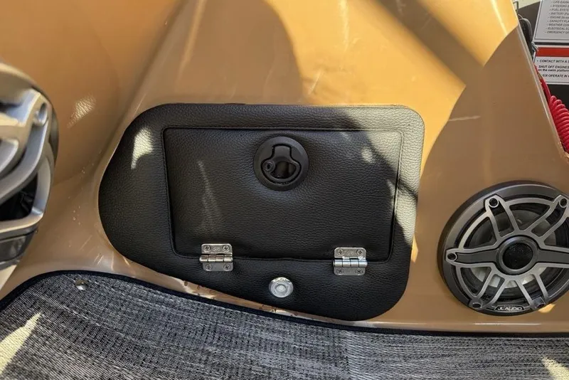 Slide: The Image of Control panel and speaker on 2026 Godfrey Monaco 235 SFLC iMPACT boat interior. - 21