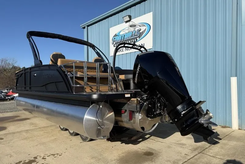 Slide: The Image of 2026 Godfrey Monaco 235 SFLC iMPACT pontoon boat with Mercury outboard motor. - 35