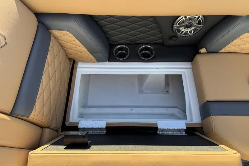 Slide: The Image of Luxurious seating with built-in cooler on 2026 Godfrey Monaco 235 SFLC iMPACT boat. - 5