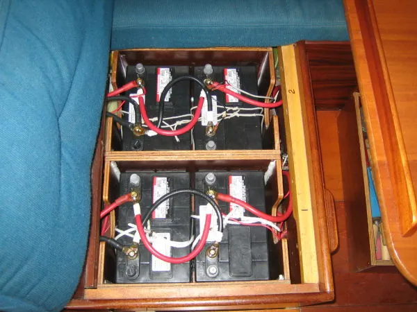 Slide: The Image of Battery compartment of a 1974 Hallberg-Rassy Rasmus 35. - 21