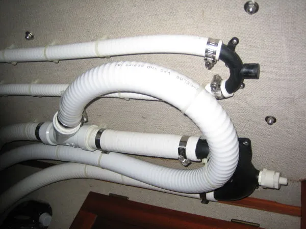 Slide: The Image of Installed hoses in Hallberg-Rassy Rasmus 35, year 1974. - 24