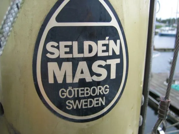 Slide: The Image of Selden Mast logo on Hallberg-Rassy Rasmus 35, year 1974. - 38