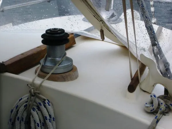 Slide: The Image of Close-up of a 1974 Hallberg-Rassy Rasmus 35 yacht. - 46