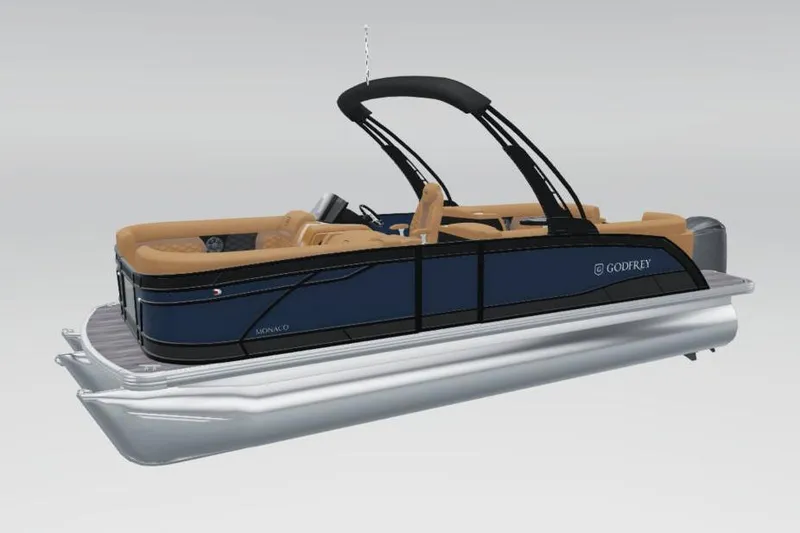 The Image of 2026 Godfrey Monaco 235 SFLC iMPACT pontoon boat, sleek design, luxurious seating. - 1