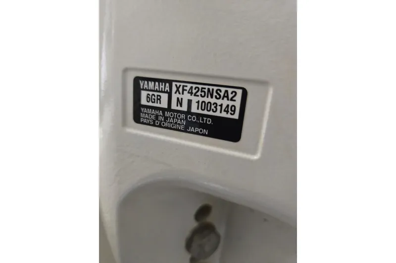 Slide: The Image of Yamaha motor label on 2020 Regulator 41, model XF425NSA2, made in Japan. - 40