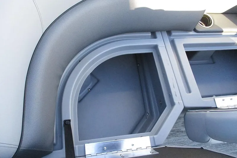 Slide: The Image of 2026 Bentley Pontoons Legacy 243 Navigator storage compartment, featuring sleek design and ample space. - 26