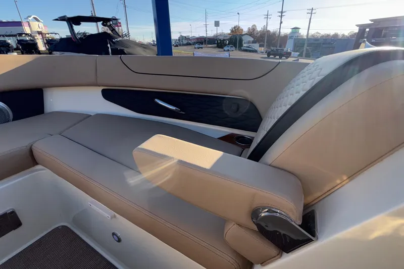 Slide: The Image of 2026 Chris-Craft Sportster 28 boat interior, featuring elegant design and premium materials. - 52