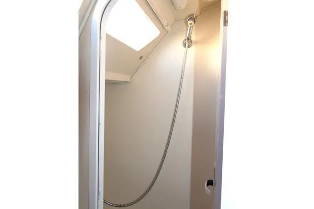 Slide: The Image of Shower area in 2008 Catalina 400 MK II sailboat with handheld showerhead. - 40