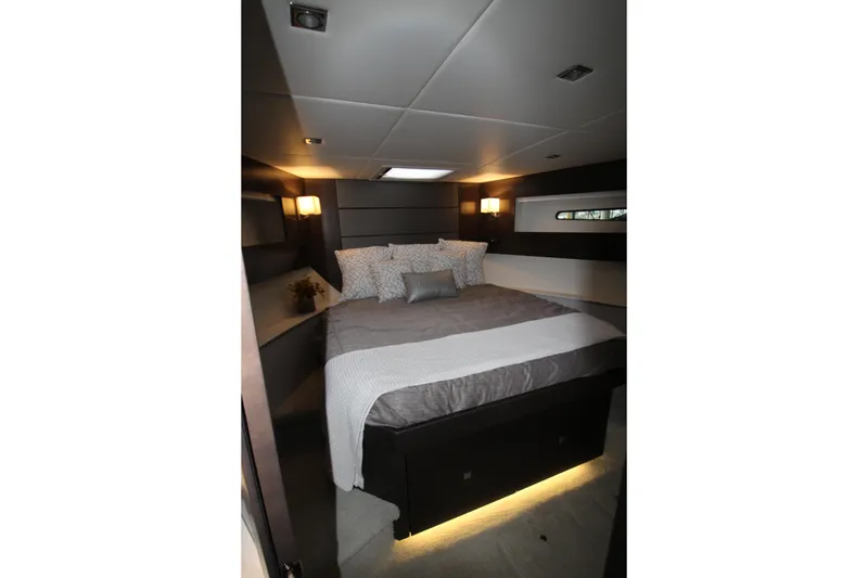 Slide: The Image of Luxurious bedroom interior of 2019 Cruisers Yachts 42 Cantius with modern lighting. - 15
