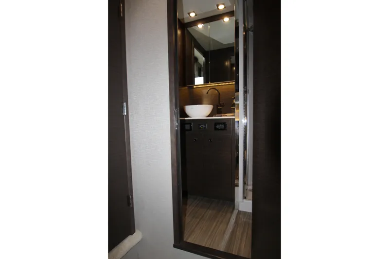 Slide: The Image of Luxurious bathroom interior of 2019 Cruisers Yachts 42 Cantius with modern fixtures. - 46