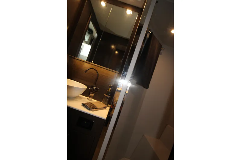 Slide: The Image of Luxurious bathroom interior of 2019 Cruisers Yachts 42 Cantius with modern fixtures. - 44