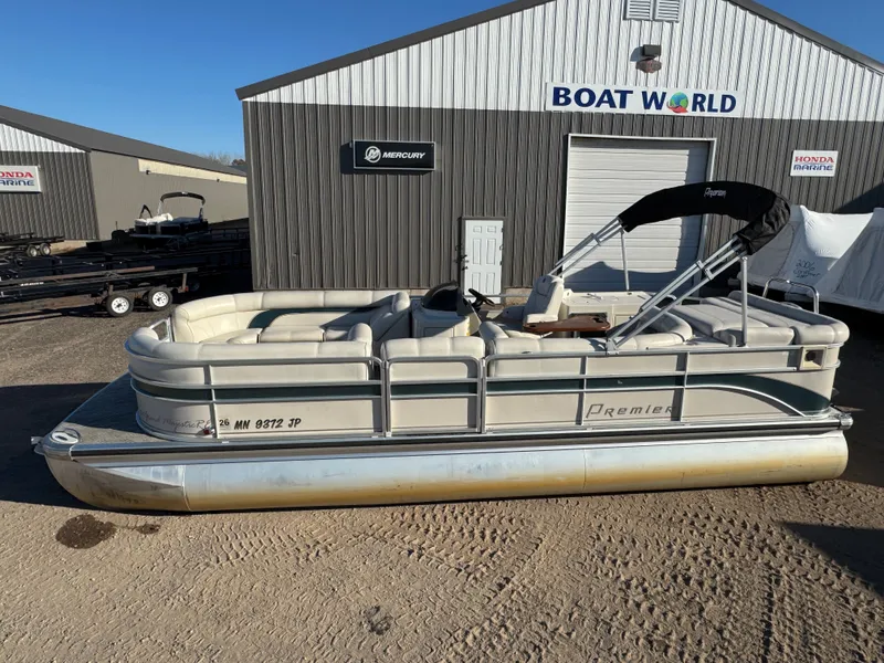 Slide: The Image of Premier 230 Grand Majestic Tri-toon Pontoon & 200HP Honda 4-Stroke EFI 2003 - 4