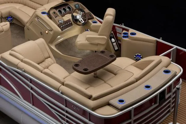 Slide: The Image of Manufacturer Provided Image: 2015 Bennington 2350 QCL pontoon boat interior with luxurious seating and modern dashboard. - 26
