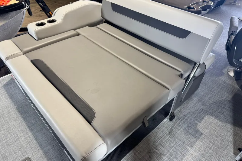 Slide: The Image of 2026 Princecraft Sportfisher 23-2S RL boat seat with cup holders and adjustable backrest. - 3