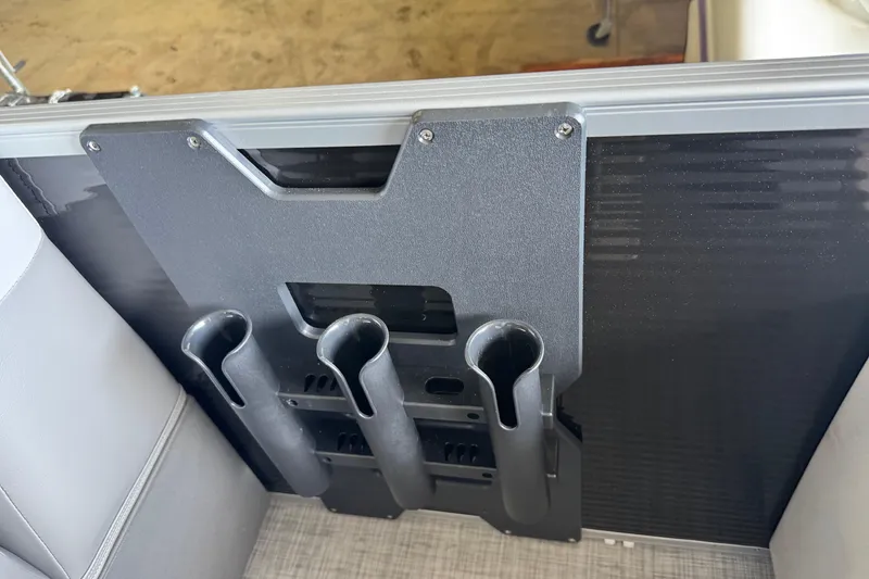 Slide: The Image of Rod holders on a 2026 Princecraft Sportfisher 23-2S RL boat interior. - 9