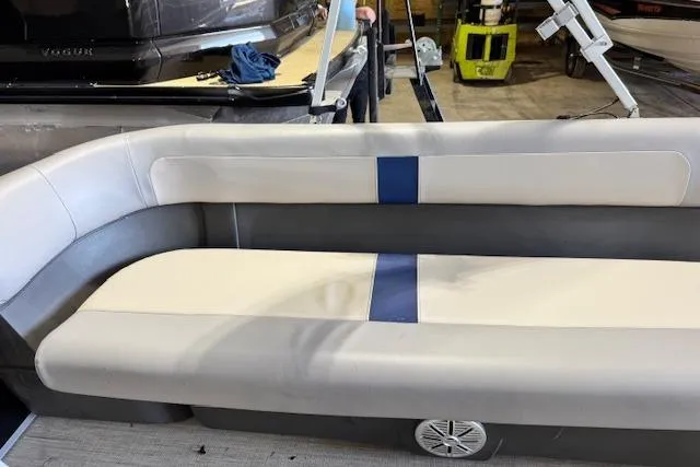 Slide: The Image of 2026 Princecraft Jazz 190-4S boat interior with sleek seating and modern design. - 4