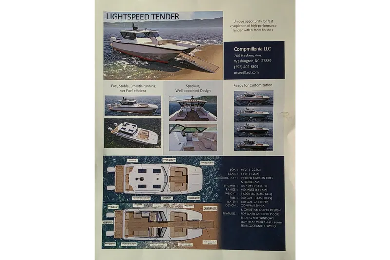 Slide: The Image of 2027 Compmillenia Lightspeed Tender brochure showcasing design, features, and customization options. - 11