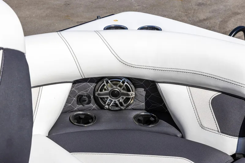 Slide: The Image of Interior of 2026 Viaggio Diamante Q boat with speaker and cup holders. - 17