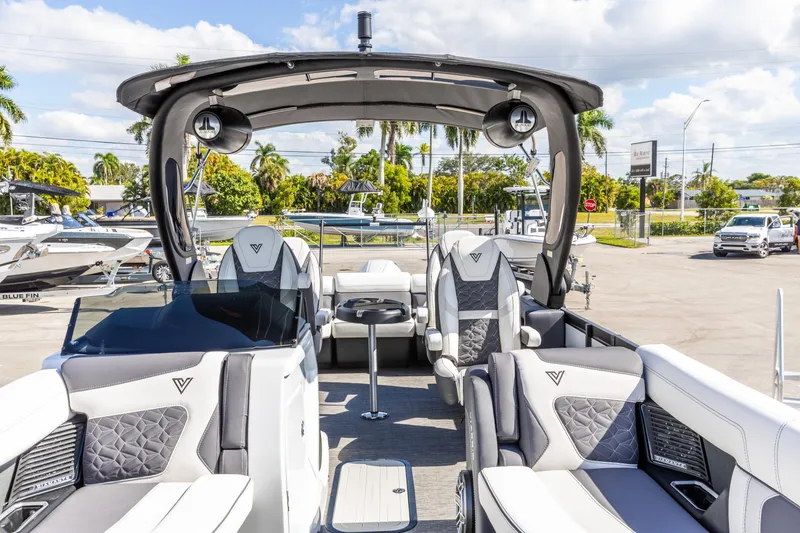 Slide: The Image of Luxurious 2026 Viaggio Diamante Q boat interior with plush seating and modern design. - 7