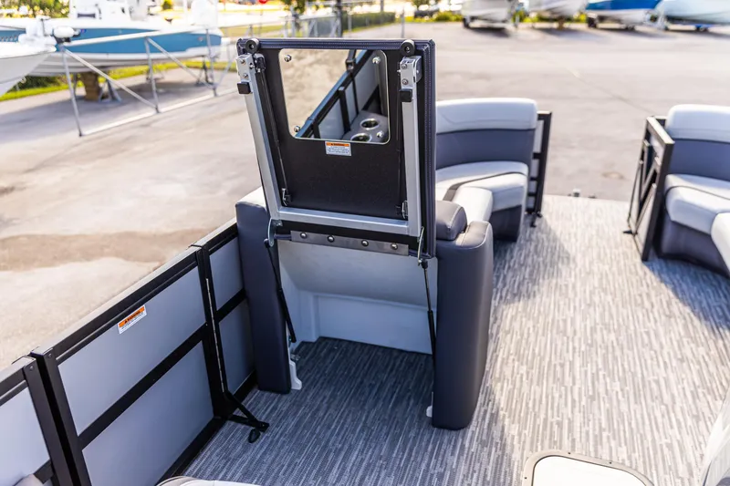 Slide: The Image of 2026 Viaggio Lago X-U boat interior with modern seating and sleek design. - 15