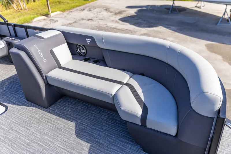 Slide: The Image of Luxurious seating on 2026 Viaggio Lago X-U boat, featuring sleek design and comfortable upholstery. - 3