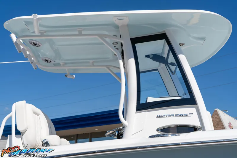Slide: The Image of 2026 Sea Hunt Ultra 265 SE boat with sleek design and modern features. - 19
