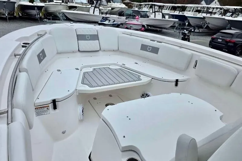 Slide: The Image of 2026 Sea Fox 288 Commander boat interior with spacious seating and modern design. - 22