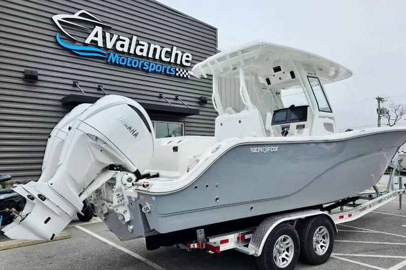 Slide: The Image of 2026 Sea Fox 288 Commander boat on trailer at Avalanche Motorsports. - 28