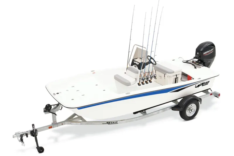 The Image of 2026 Mako Pro Skiff 15 CC boat on trailer at Tracker Boating Center. - 0