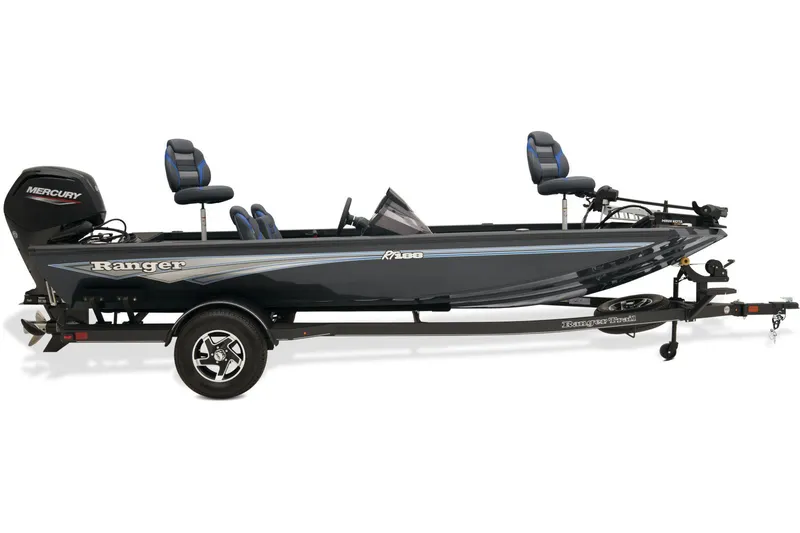 Slide: The Image of 2026 Ranger RT188 boat interior with three seats and steering console. - 14