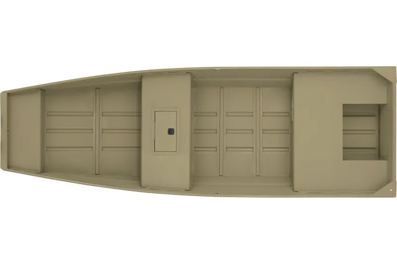 Slide: The Image of 2026 Tracker Grizzly 15 Jon boat, top view, showcasing spacious interior and durable design. - 9