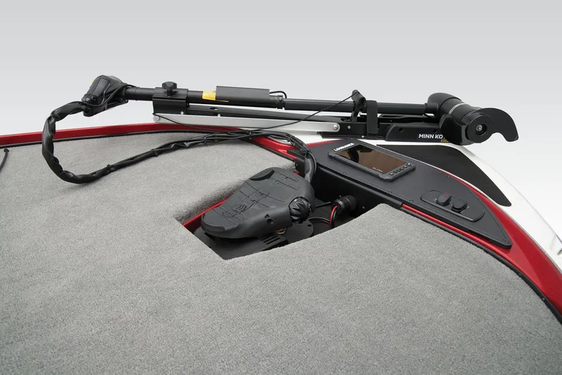 Slide: The Image of 2026 Nitro Z17 boat storage compartments with open lids and blue interior. - 14