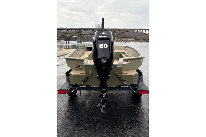 Slide: The Image of 2026 Tracker Grizzly 1756 T Marsh boat with Mercury 60 engine on trailer. - 9