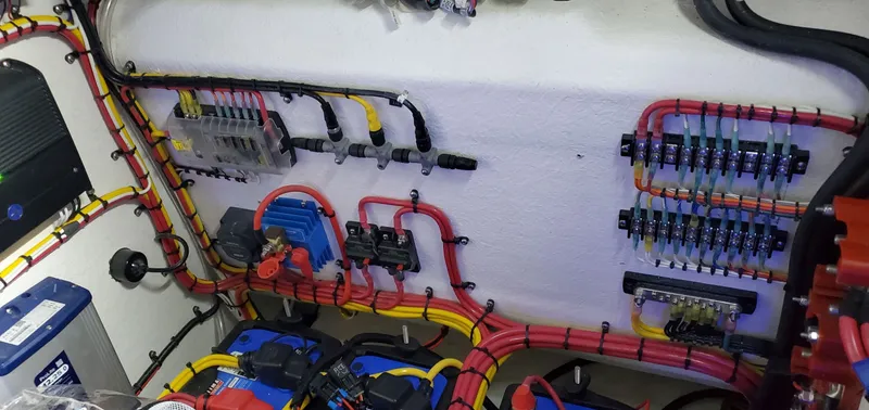 Slide: The Image of Electrical wiring system in 2025 Concept Boats 27' CC, showcasing organized cables and components. - 4