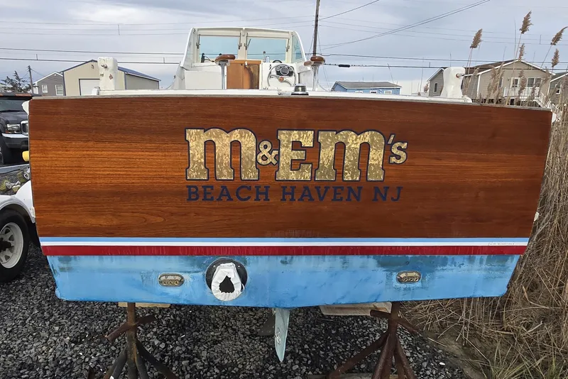 Slide: The Image of 1964 Whiticar 24 boat with "M&M's Beach Haven NJ" on wooden transom. - 8