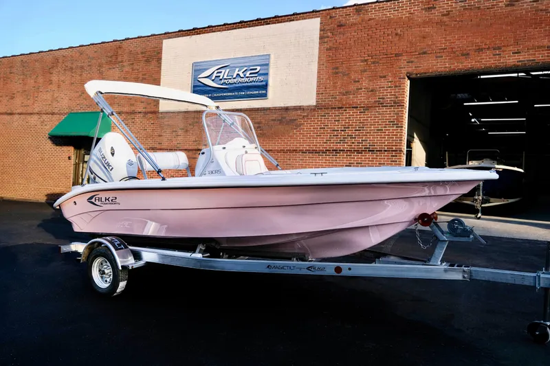 Slide: The Image of 2026 ALK2 Powerboats 18 CRS on trailer outside brick building. - 22