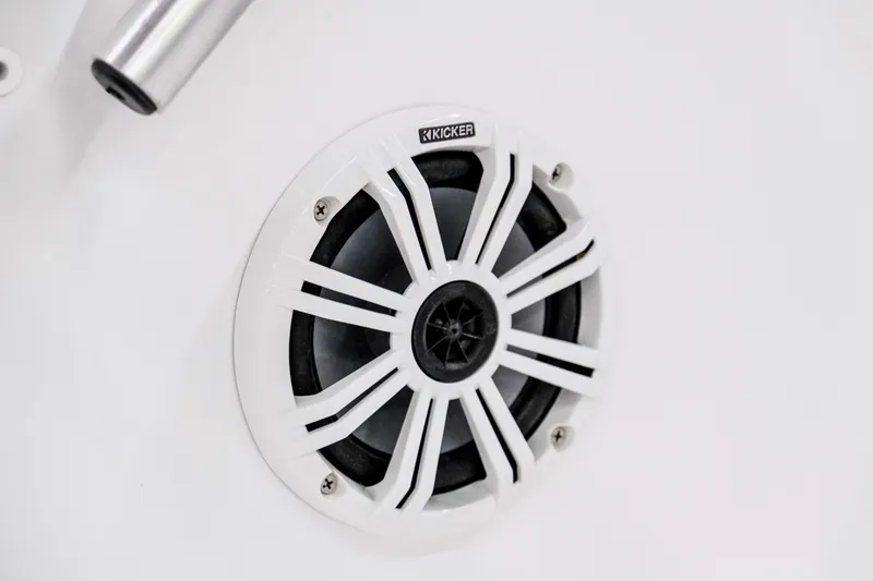 Slide: The Image of White marine speaker on 2026 ALK2 Powerboats 18 CRS. - 5