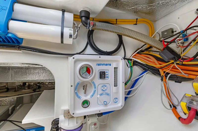 Slide: The Image of Control panel and wiring inside a 2024 Leopard 46 Powercat yacht. - 82