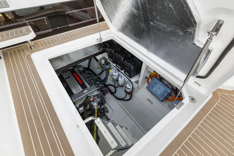 Slide: The Image of Engine compartment of 2024 Leopard 46 Powercat, showcasing modern marine technology and design. - 85