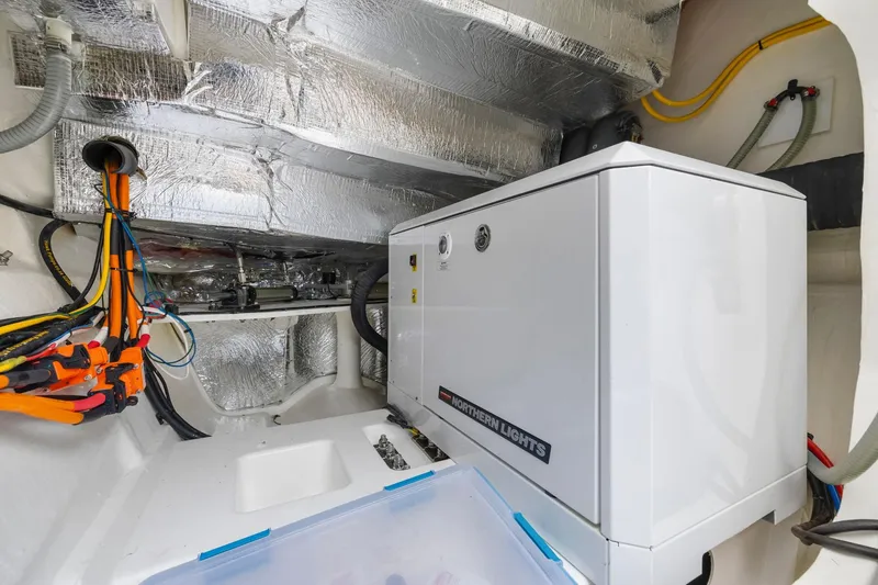 Slide: The Image of Engine room of 2024 Leopard 46 Powercat with Northern Lights generator and wiring. - 86