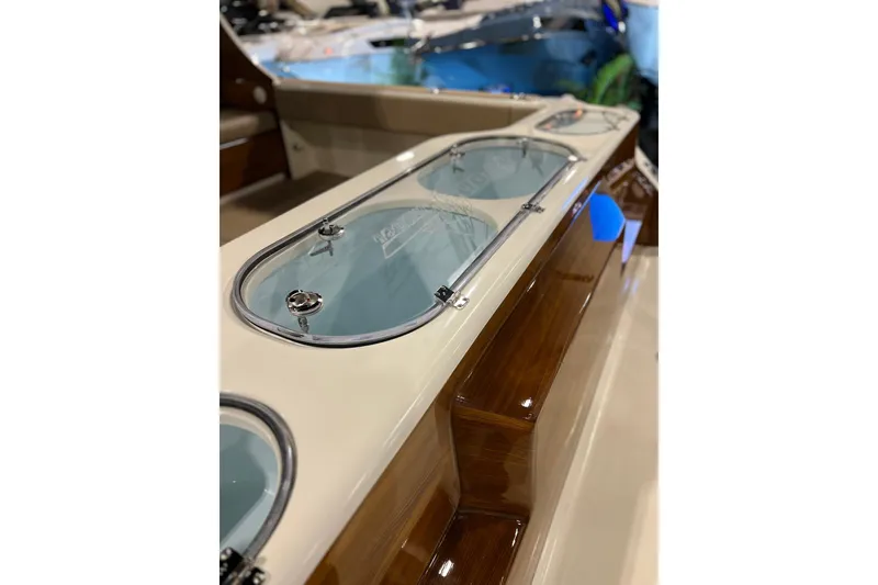 Slide: The Image of 2026 Front Runner 43 HTX Catamaran interior detail with sleek design and polished finishes. - 14