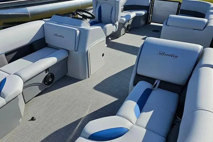 Slide: The Image of 2026 Bentley Pontoons Bolt 223 interior with luxurious seating and modern design. - 20
