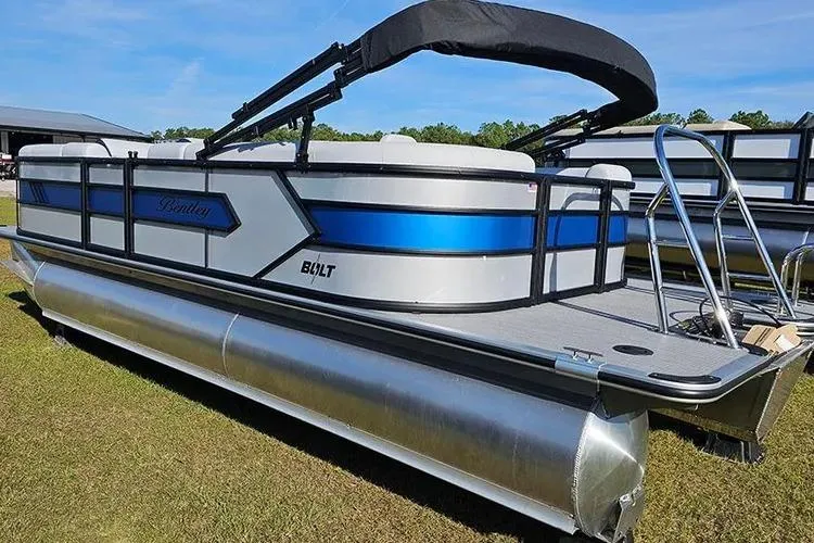 Slide: The Image of 2026 Bentley Pontoons Bolt 223 interior with luxurious seating and modern design. - 9