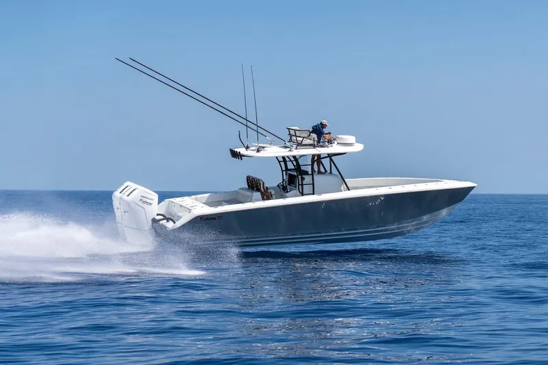 Slide: The Image of 2026 Bahama Boat Works 35 Center Console speeding on open water. - 15